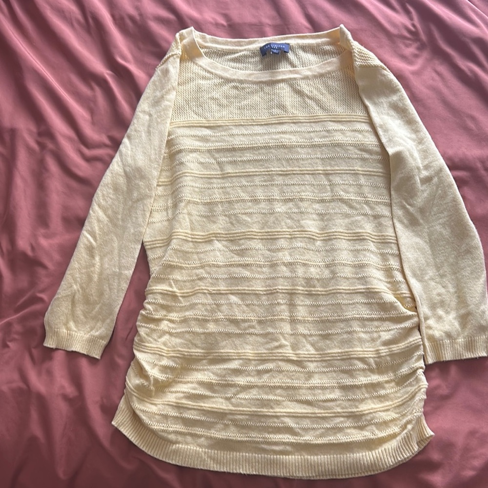 The Limited Cream Lightweight Knit Boatneck Sweater